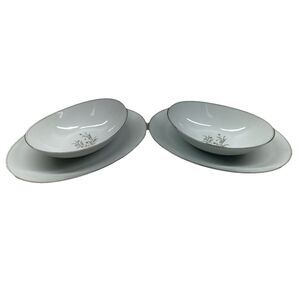 Vintage Noritake China Set Of 4 Ardis 5772 - 10” Oval Bowls & 14.25” Oval Plates